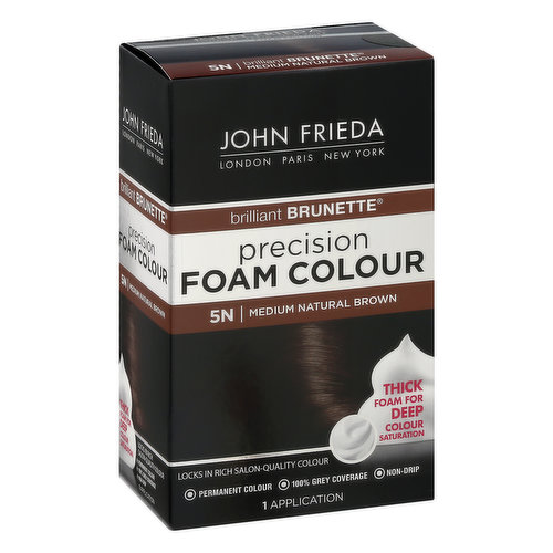 John Frieda Brilliant Brunette Foam Colour, Precision, Medium Natural Brown 5N