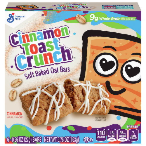 Cinnamon Toast Crunch Oat Bars, Cinnamon, Soft Baked
