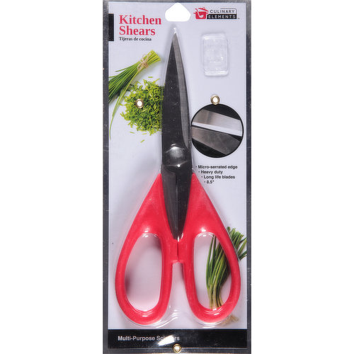 All Purpose Shears, One Size, Black Heavy Duty with Blade Cover, Stainless  Steel Kitchen Shears for Herbs, Chicken, Meat & Vegetables, Dishwasher Safe  Food Scissors, Black