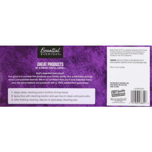 Essential Everyday Cleaning Pads, Thick Disposable, Refills, Deep Cleaning