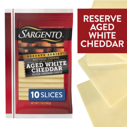 SARGENTO Reserve Series Sargento® Reserve Series™ Sliced Aged White Natural Cheddar Cheese, 10 slices