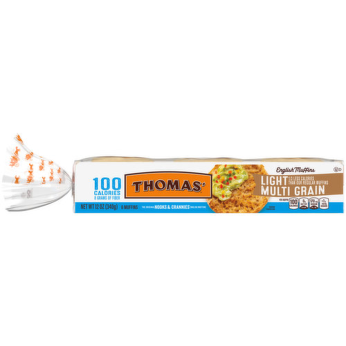 Thomas' Light Multi-Grain English Muffins, 6 count