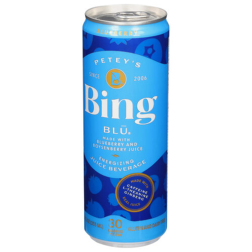 Bing Juice Beverage, Blueberry, Energizing, Blu