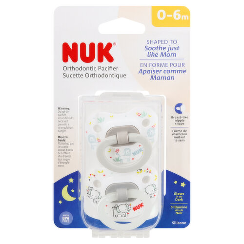 NUK Pacifier, Orthodontic, 0-6 Months