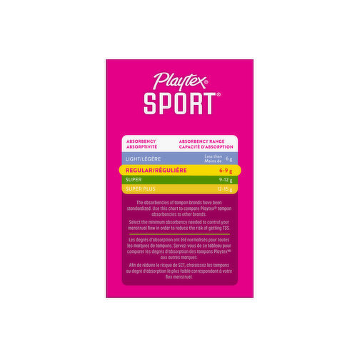 Playtex Sport Tampons with Flex-Fit Technology, Regular Absorbency