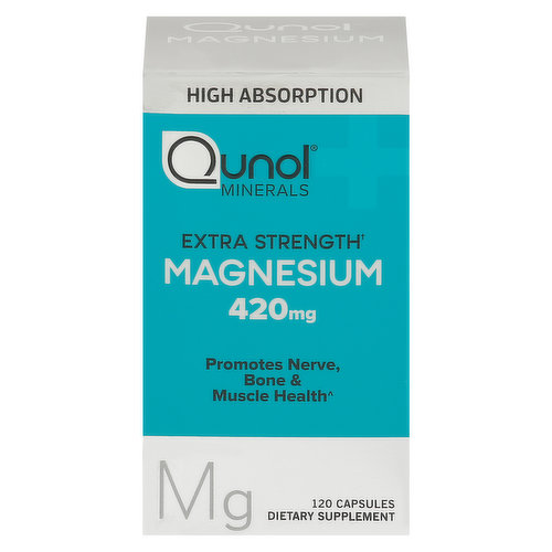 Qunol Minerals Magnesium, High Absorption, Extra Strength, 420 mg, Capsules