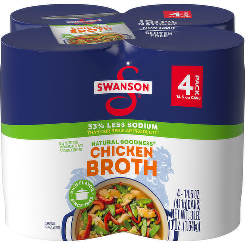 Swanson® Natural Goodness® 100% Natural, 33% Less Sodium Chicken Broth
