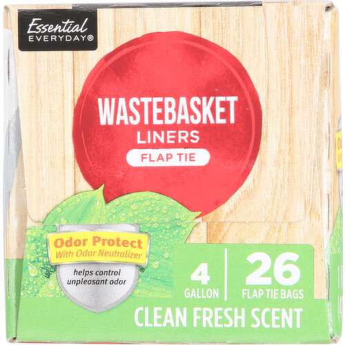 Essential Everyday 4 Gal Fresh Scent Flap Tie Wastebasket Liners (26 ct), Delivery Near You