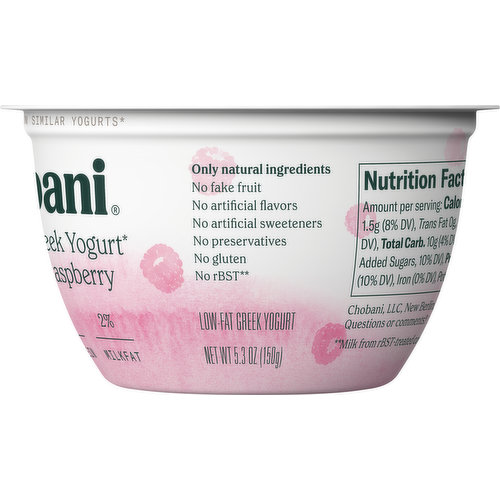 Chobani Yogurt, Low-Fat, Greek, Willamette Raspberry