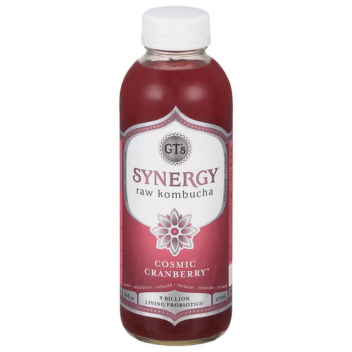 GT's Synergy Kombucha, Raw, Cosmic Cranberry