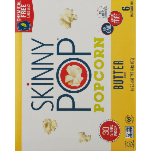 Skinny Pop Butter Microwave Popcorn, 3 pack