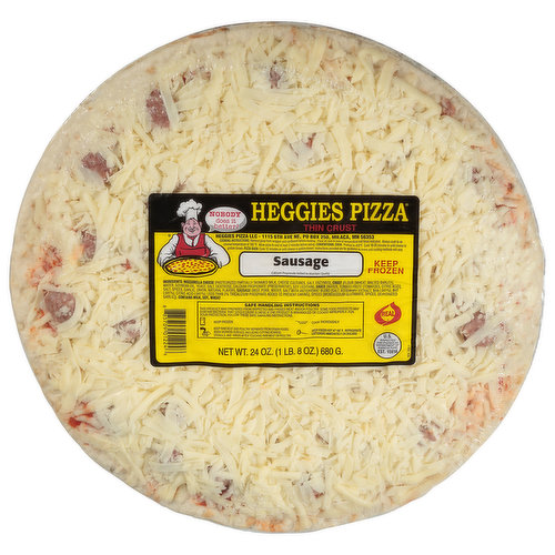 Heggies Pizza Pizza, Thin Crust, Sausage