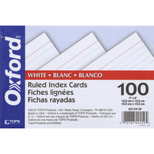 Ruled Index Cards, 4 x 6, White, 100/Pack | Bulk Order of 10 Packs