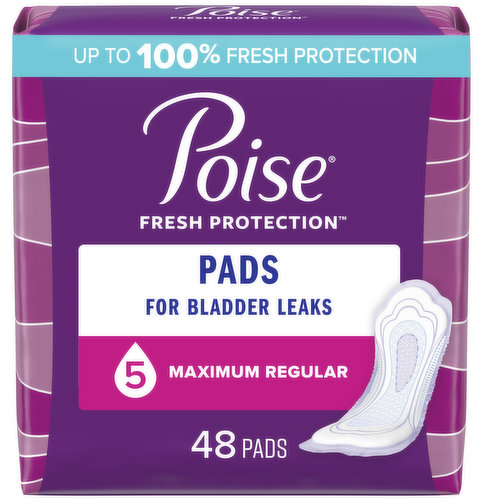 Poise Fresh Protection Pads, Maximum, Regular Length