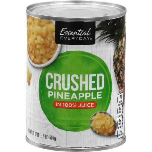 ESSENTIAL EVERYDAY Pineapple, in 100% Juice, Crushed