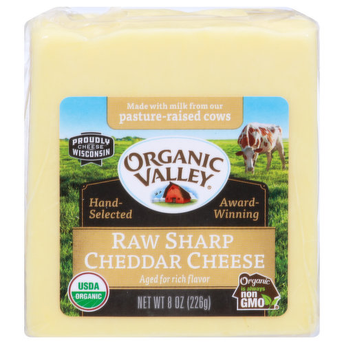 Organic Valley Cheese, Sharp Cheddar, Raw