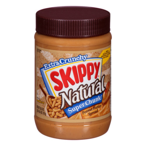 Skippy Super Chunk Extra Crunchy Natural Peanut Butter Spread