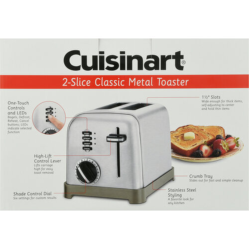 CLASSIC 2 SLICE STAINLESS STEEL TOASTER