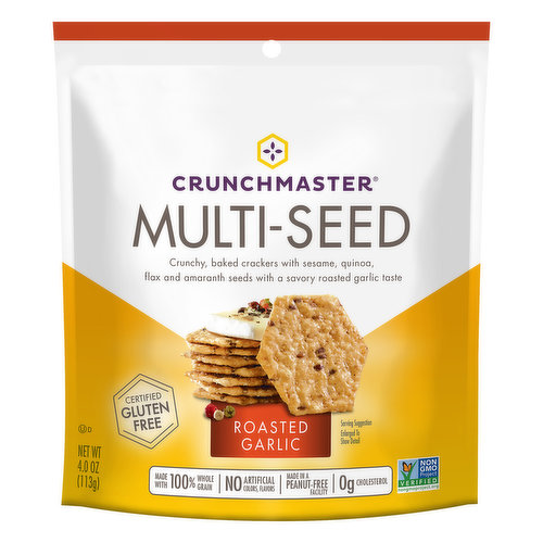 Crunchmaster Crackers, Roasted Garlic, Multi-Seed