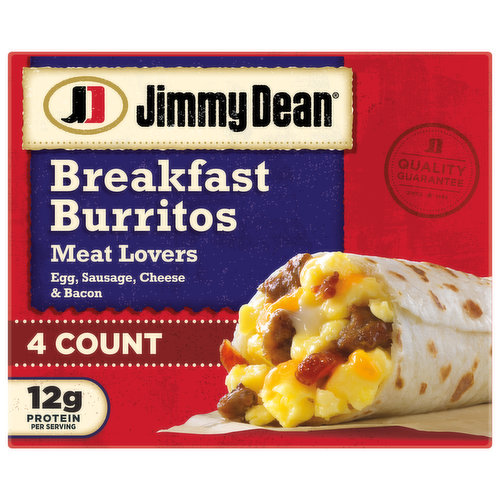 Jimmy Dean Jimmy Dean Breakfast Burritos Meat Lovers, Frozen, 4 Count