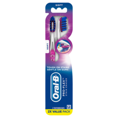 Oral-B Pro-Flex Toothbrushes, Soft, 2x Value Pack