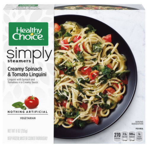 Healthy Choice Simply Steamers Creamy Spinach & Tomato Linguini