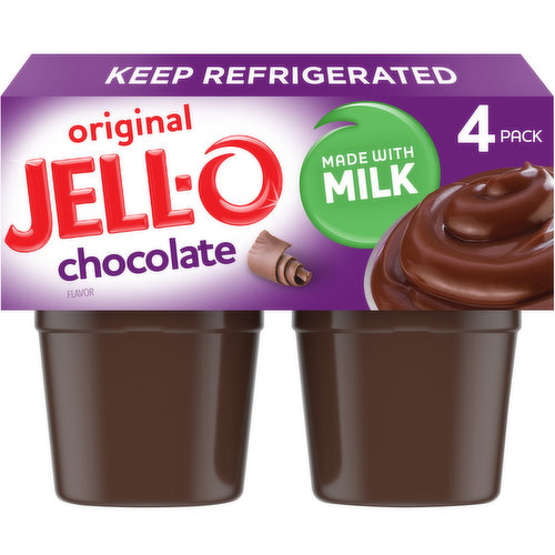 Jell-O Original Chocolate Ready-to-Eat Pudding Cups Snack