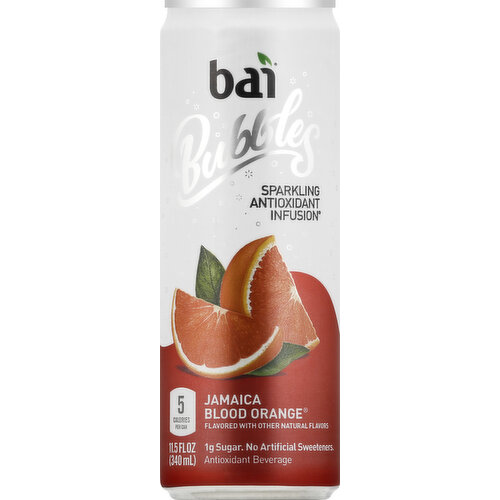 Bai Bubbles, Sparkling Water, Jamaica Blood Orange, Antioxidant