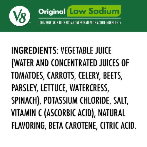 V8® Low Sodium Original 100% Vegetable Juice