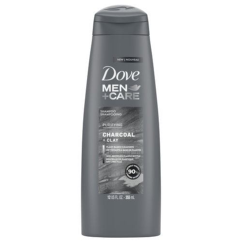 Dove Men+Care Shampoo, Purifying, Charcoal + Clay