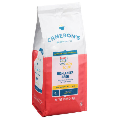 Cameron's Coffee, Smooth, Ground, Light Roast, Highlander Grog