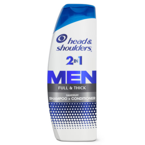 Head & Shoulders Mens 2 in 1 Dandruff Shampoo and Conditioner, Full & Thick, 12.5 oz