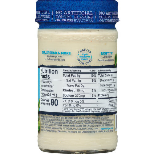 Litehouse Dressing & Dip, Blue Cheese, Lite