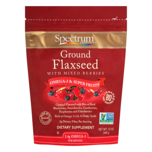 Spectrum Essentials Ground Flaxseed with Mixed Berries Dietary Supplement