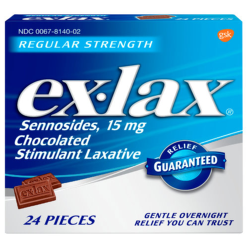 Ex-Lax Stimulant Laxative, Regular Strength, 15 mg, Chocolated