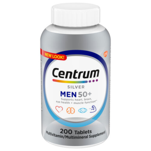 Centrum Silver Multivitamin/Multimineral Supplement, Men 50+, Tablets