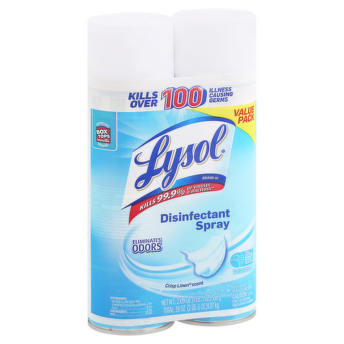 Lysol Disinfectant Spray, Crisp Linen Scent, Value Pack, 2 Pack