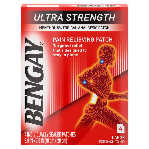 Bengay Pain Relieving Patch, Ultra Strength, Large