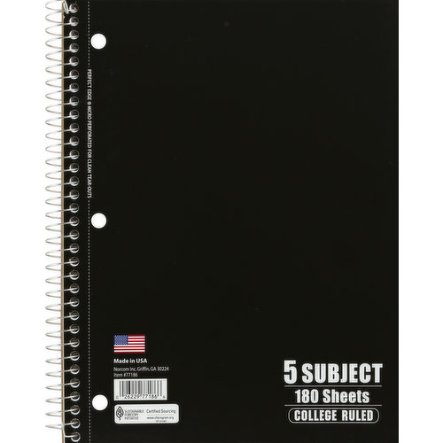 5 subject. Perfect edge. Micro perforated for clean tear-outs. Sustainable Forestry Initiative: Certified sourcing. www.sfiprogram.org. Made in USA.