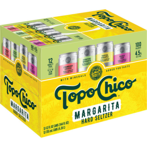 Topo Chico Hard Seltzer Margarita, Variety, 12 Pack