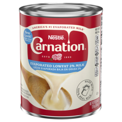 Carnation Evaporated Milk, Lowfat, 2% Milkfat