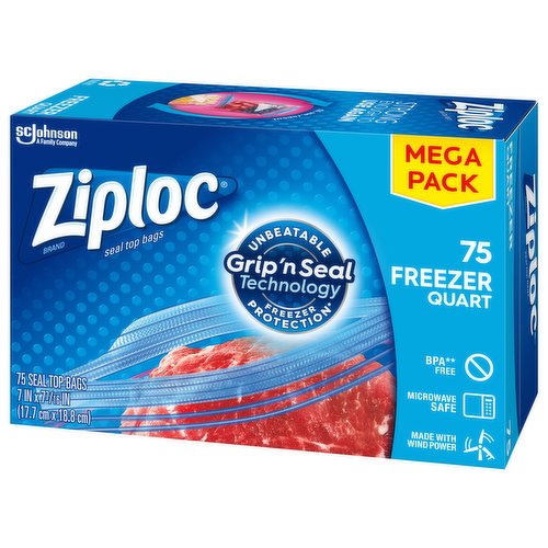  Ziploc Pint Food Storage Freezer Bags, Grip 'n Seal