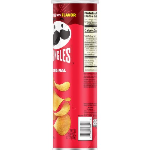 Pringles Original Potato Chips 107g - Classic Salted Crispy & Crunchy Snack  F/S