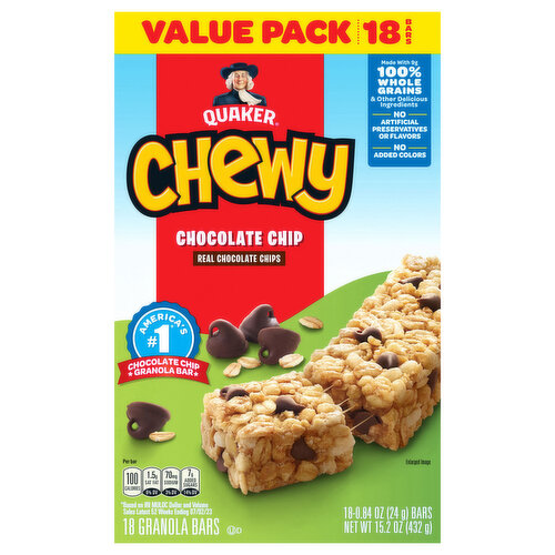 Quaker Chewy Granola Bars, Chocolate Chip, Value Pack