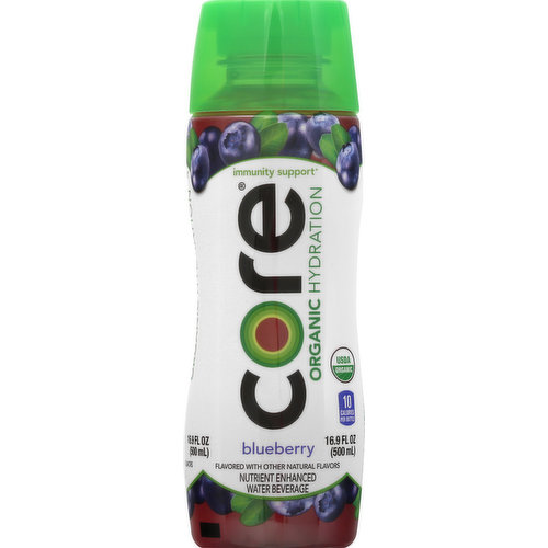 CORE Water Beverage, Organic, Blueberry 16.9 oz, Beverages