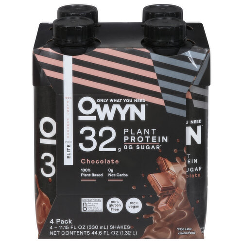 OWYN Pro Elite Shakes, Plant Protein, Chocolate