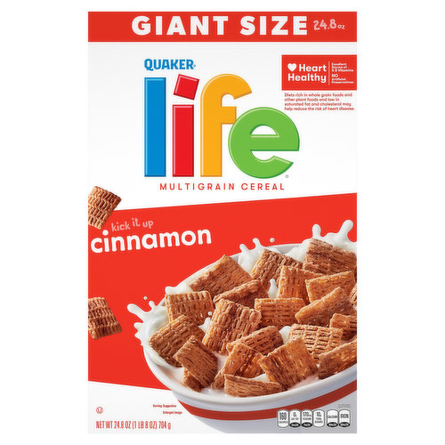 Life Multigrain Cereal, Cinnamon, Giant Size