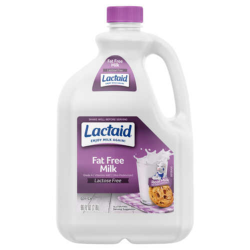 Lactaid Milk, Fat Free, Lactose Free