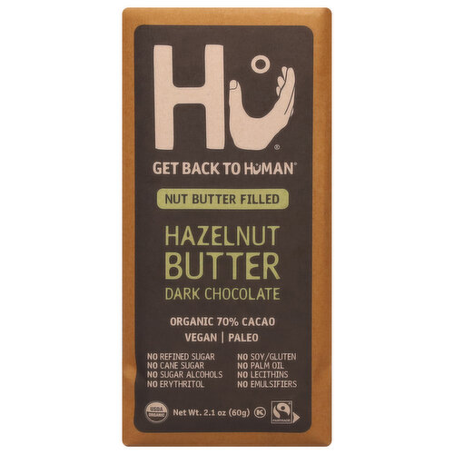 Hu Dark Chocolate, Organic, Hazelnut Butter, 70% Cacao