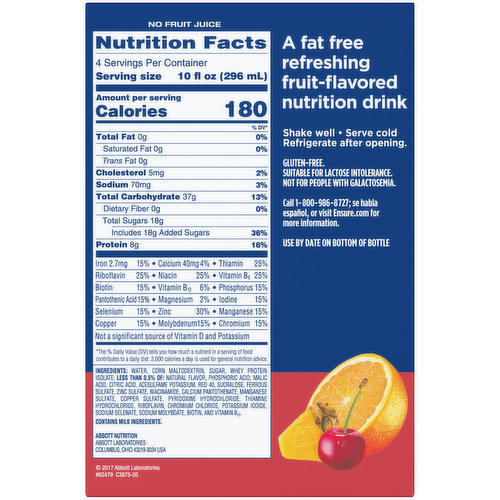 Ensure Clear Nutrition Drink, Fat-Free, Mixed Fruit, Shop